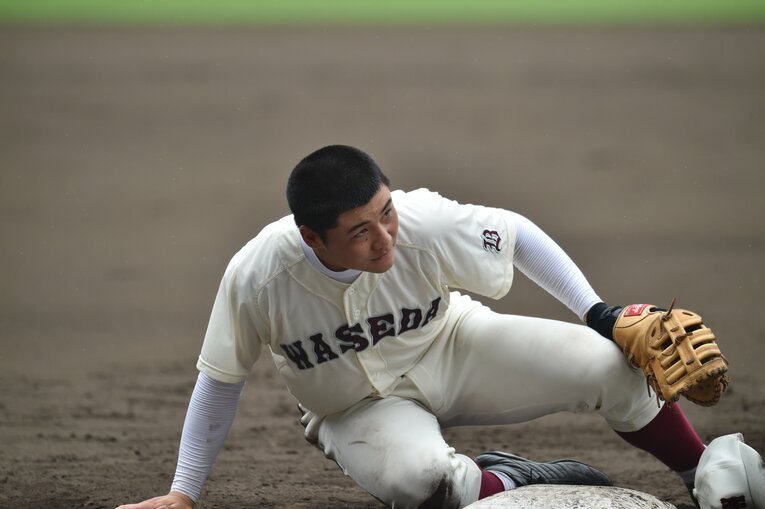 2015年夏の甲子園準決勝。早稲田実業の1年生清宮　©BUNGEISHUNJU