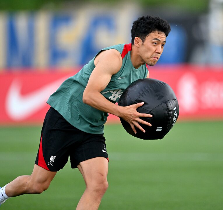 遠藤のリバプールでのトレーニング風景　©Getty Images