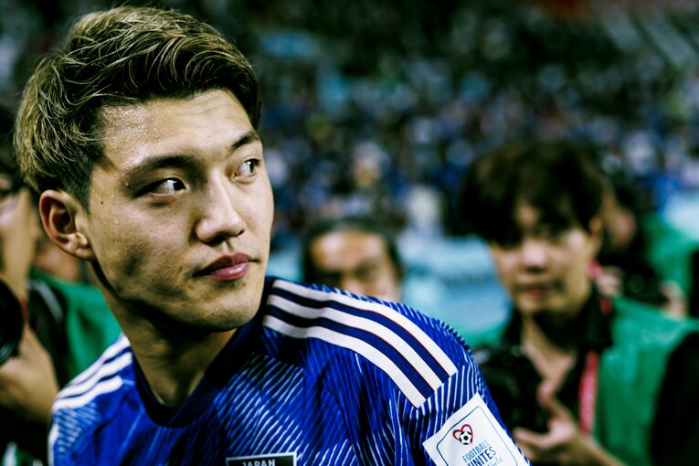 試合後の堂安　©Kiichi Matsumoto/JMPA