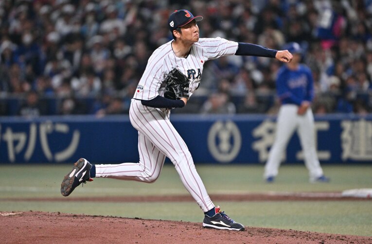 中日との練習試合では失点を喫した曽谷。WBC本大会では「ジェットコースタースライダー」で世界を翻弄させたい　©︎Hideki Sugiyama