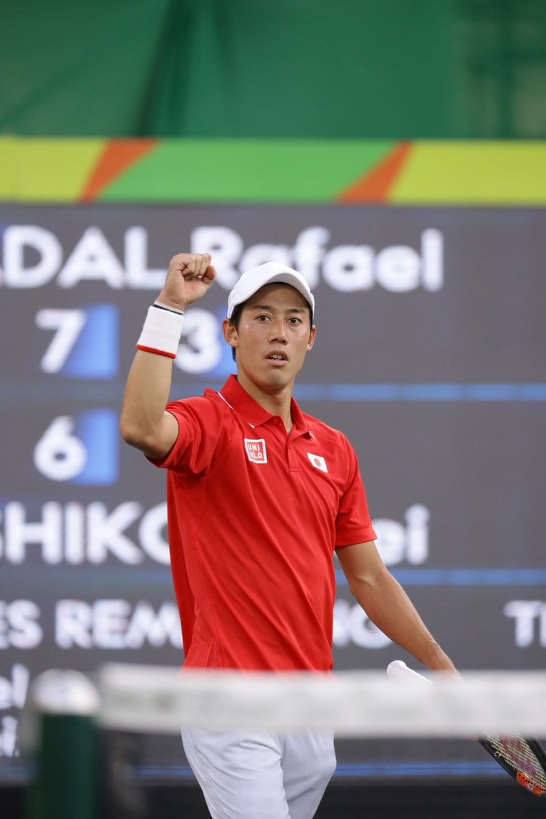 錦織はリオ五輪3位決定戦でナダルに勝利して銅メダルを獲得した　©JMPA