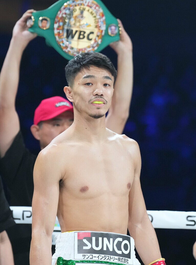 試合開始直前の中谷潤人　©Naoki Fukuda