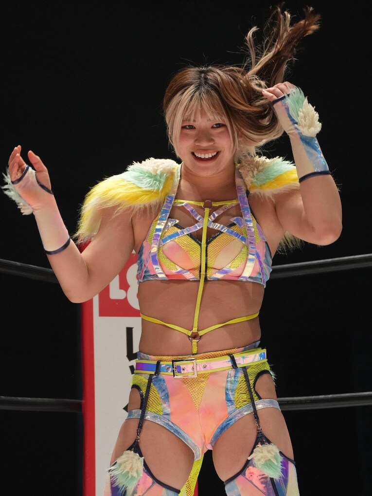 決勝のリングでも笑みを浮かべる羽南。3月20日、名古屋国際会議場　©Essei Hara