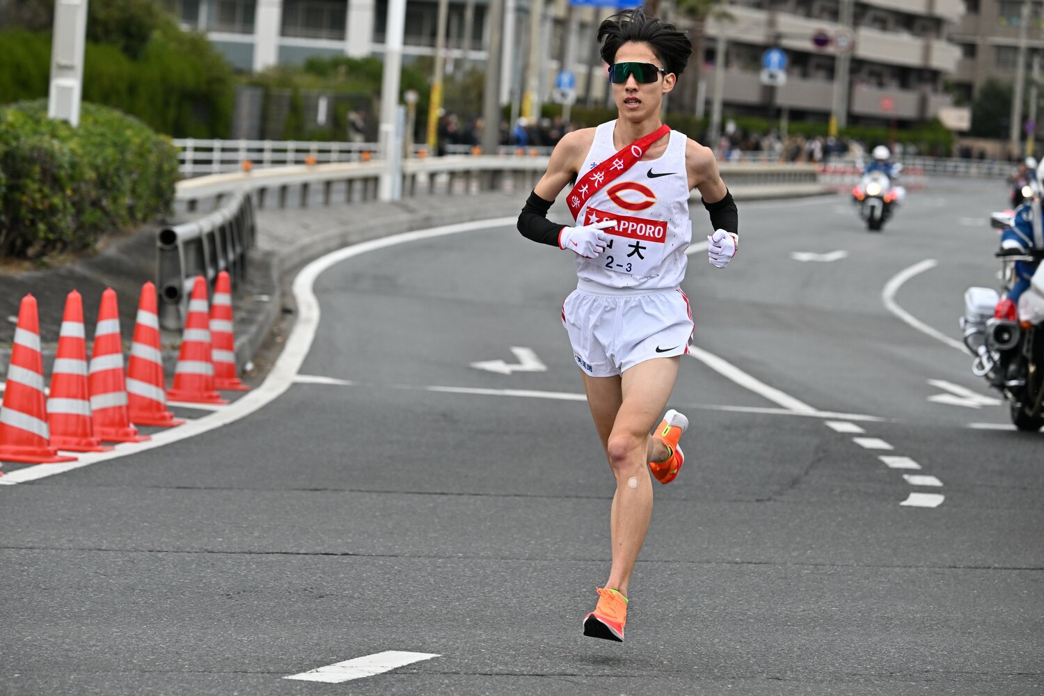 今年は苦戦した中野。昨年は区間賞で先頭を走り続けた　©Naoya Sanuki