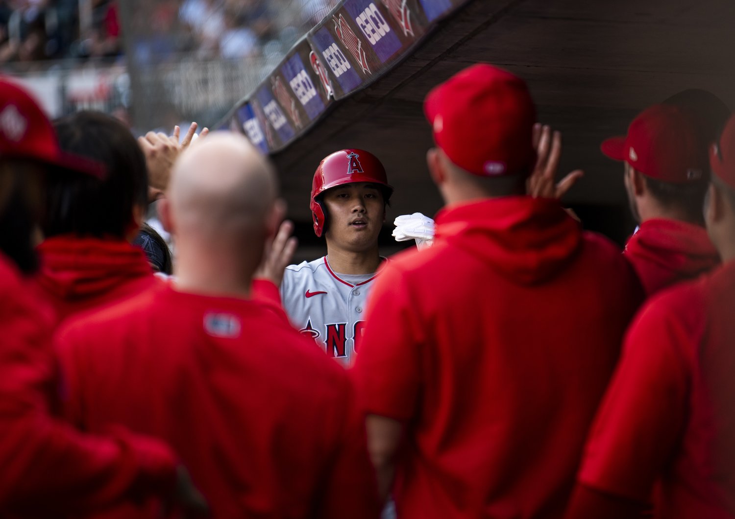 7月24日のツインズ戦にて。大谷の活躍が、後半戦もチームを牽引していく