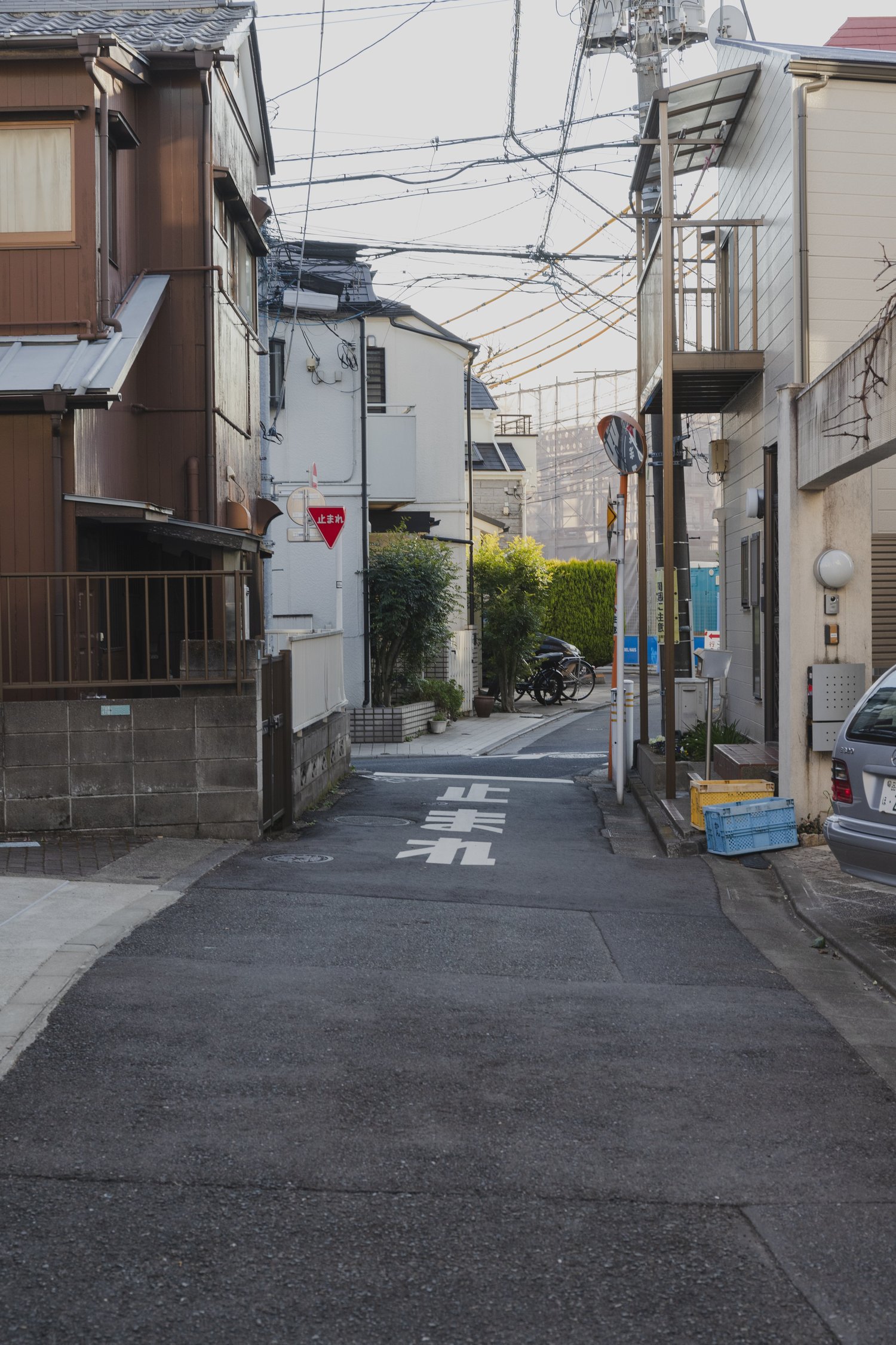 人工的なカーブの細い路地（まだ次の画像に続きます）