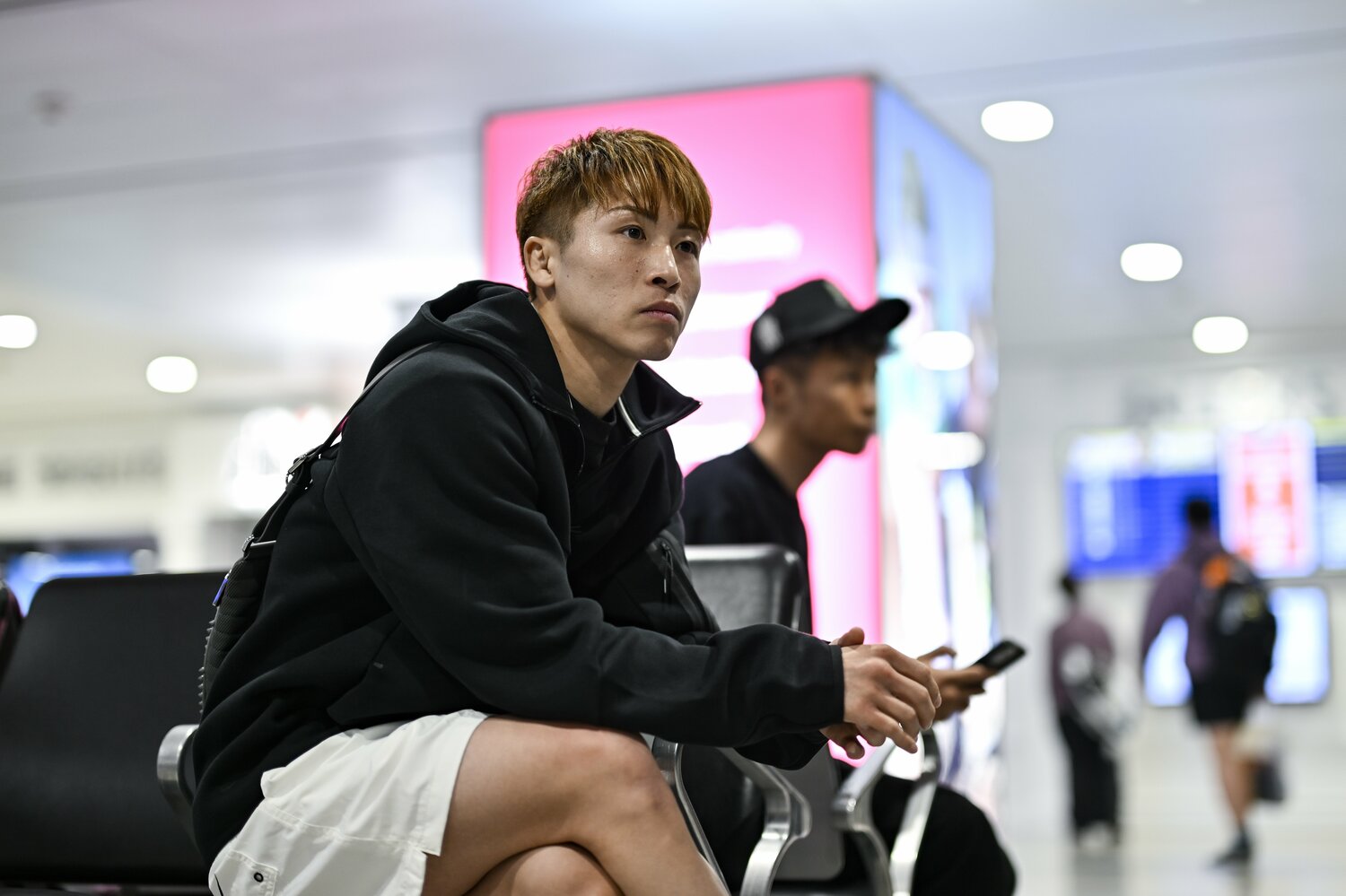 試合4日前、ラスベガスの空港にいた井上尚弥 ©Hiroaki Finito Yamaguchi