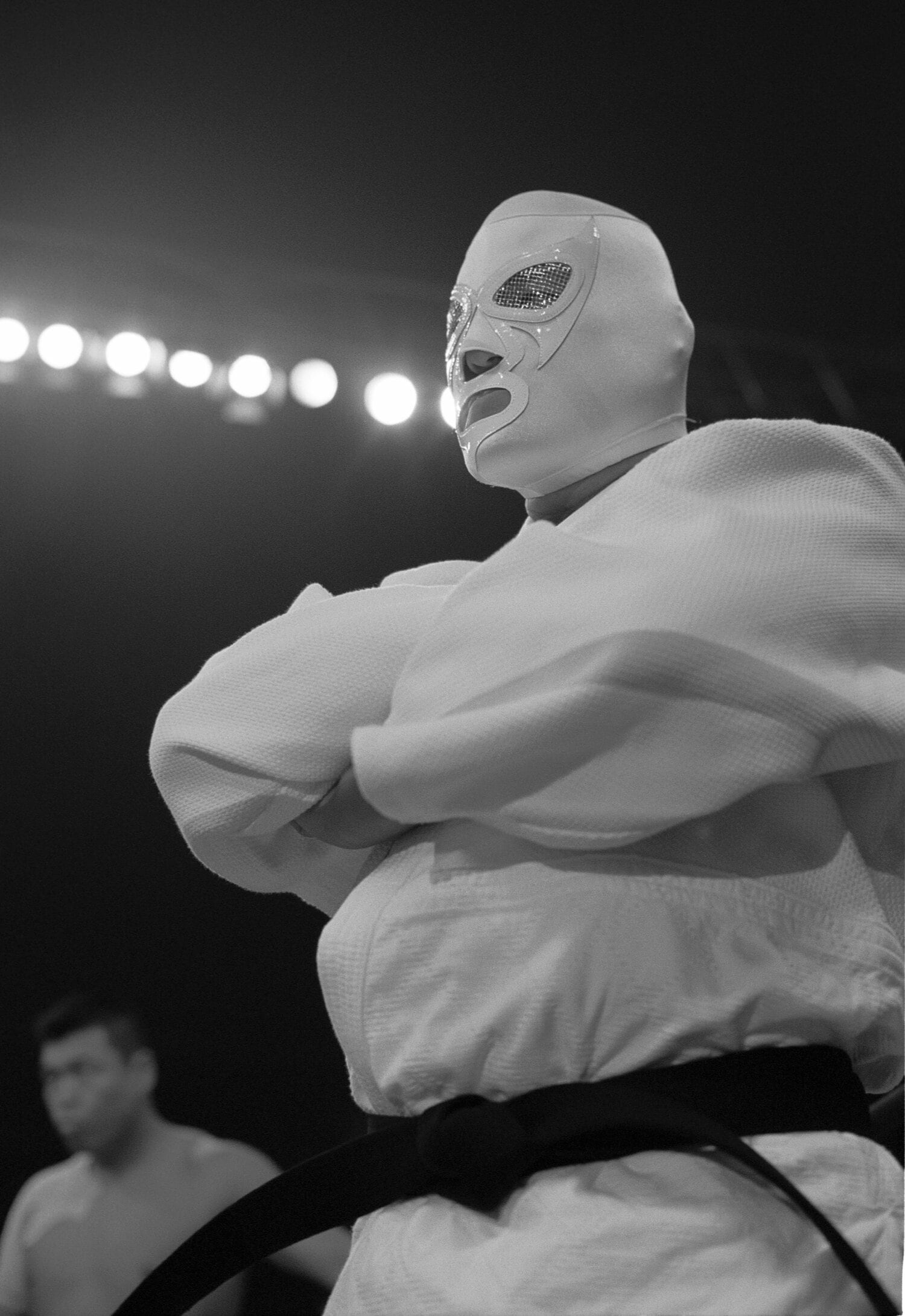 白覆面姿のアントニオ猪木。2000年5月5日、福岡ドーム　©Essei Hara