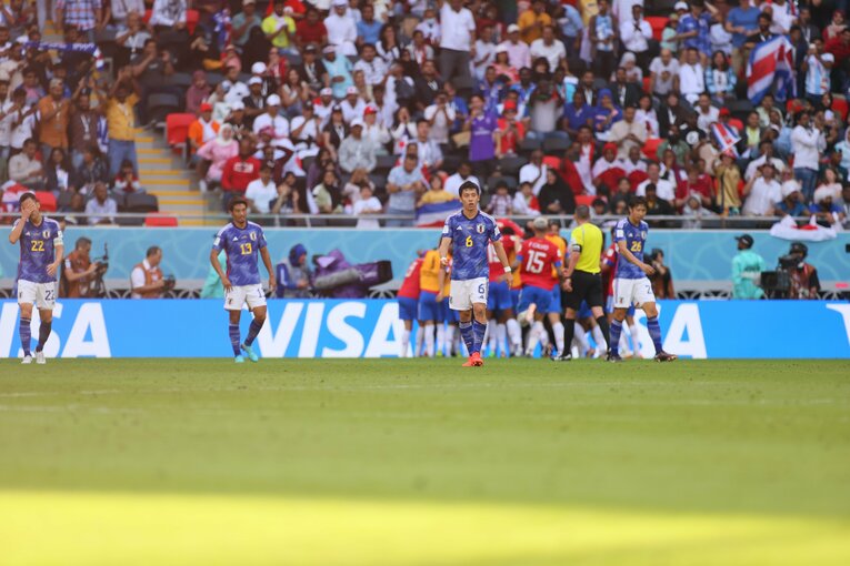 81分、コスタリカに先制を許した日本　©Kaoru Watanabe/JMPA