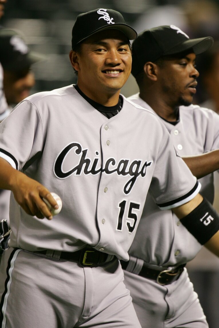 ホワイトソックス時代の井口資仁（2005年）。メジャーで計4年プレー　©Koji Asakura