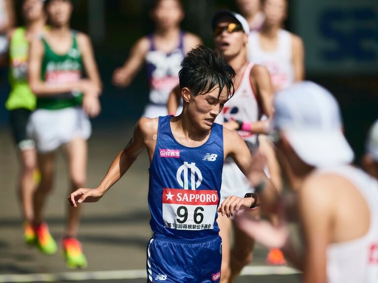 自身初となる予選会に挑んだ5000ｍ高校記録保持者の順大・吉岡　©Yuki Suenaga