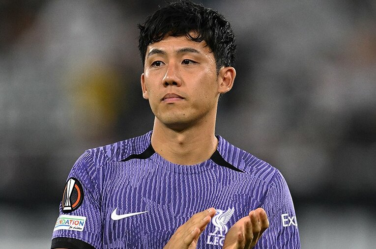 EL開幕節でリバプール移籍後2度目の先発出場を果たした遠藤航 ／ photograph by John Powell/Getty Images