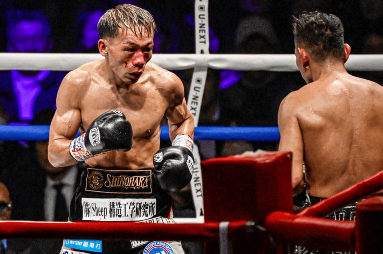 ノニト・ドネアに判定勝ちを収め、2度目の防衛を果たしたWBA世界バンタム級王者・堤聖也 ／ photograph by Takuya Sugiyama