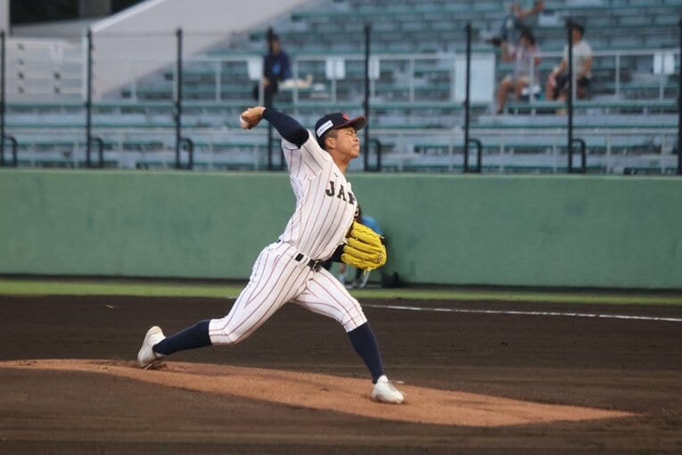 初登板となった南アフリカ戦は5回無失点と好投　©SANKEI SHIMBUN