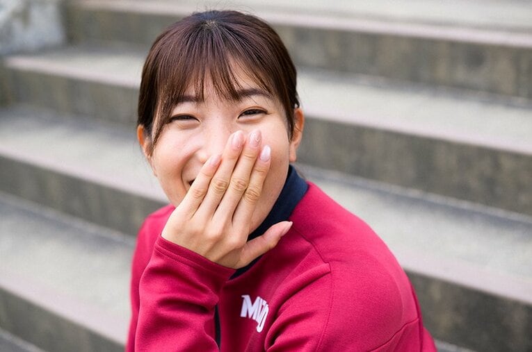 女子短距離100m、200mの日本記録更新も期待される23歳の兒玉芽生。本人に話を聞くと意外な走りの特徴とリラックス方法を教えてくれた ／ photograph by Asami Enomoto
