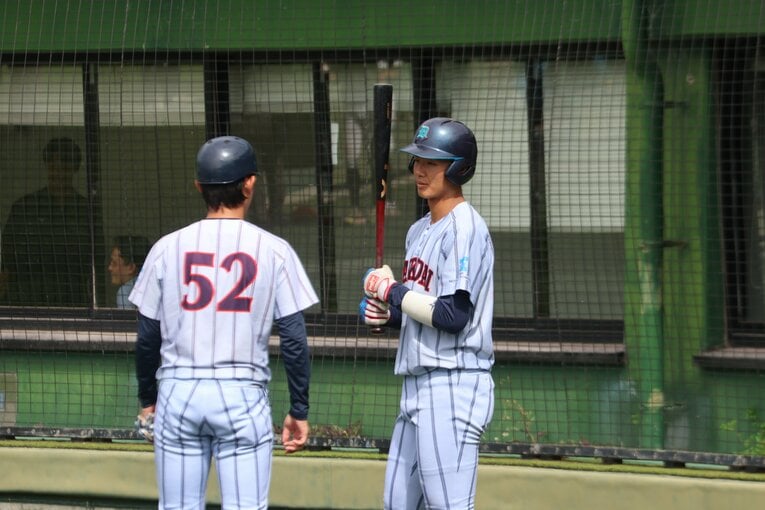 日ハムから育成1位指名を受けた岡田。大工大からは初のドラフト指名となった　©Yuki Suenaga