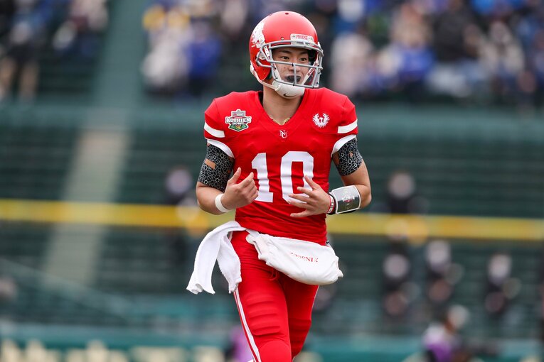 1年時にはルーキーながら名門のエースQBを務め、27年ぶりの日本一にも輝いた林。一方で、その後は「悪質タックル問題」禍に巻き込まれていく　©Naoki Kitagawa