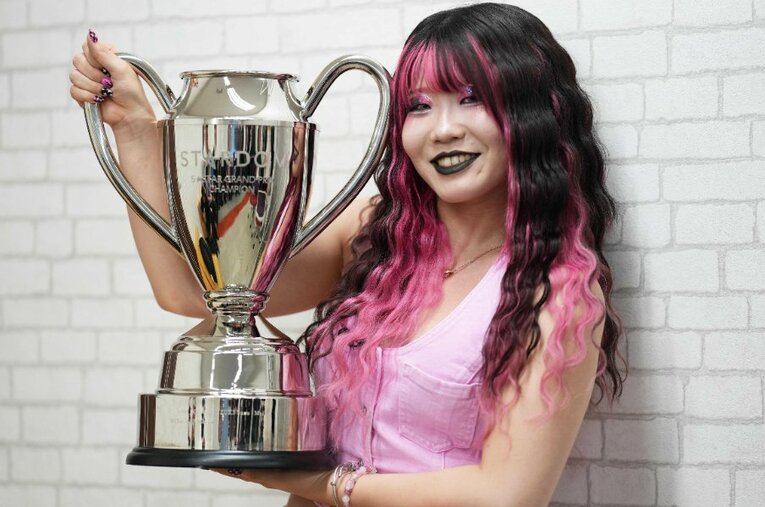 史上最年少の19歳8カ月で『5★STAR GP』優勝を果たした吏南。「スターダムは上谷沙弥だけじゃない」と自信を見せた ／ photograph by Essei Hara