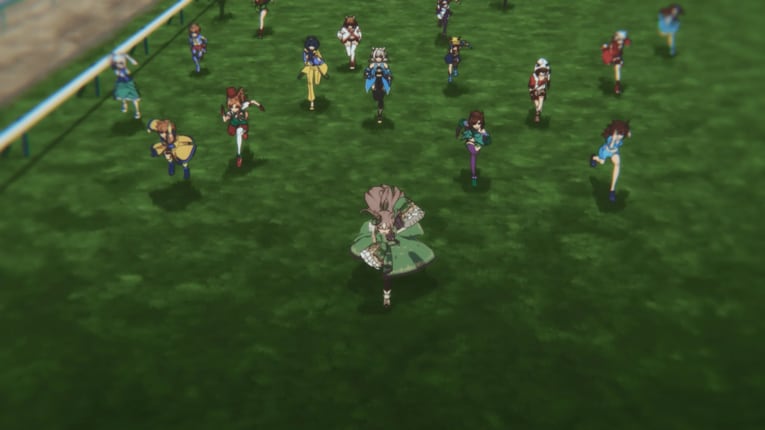 最後の直線、抜け出したサトノダイヤモンド　©2023 アニメ「ウマ娘 プリティーダービー Season 3」製作委員会