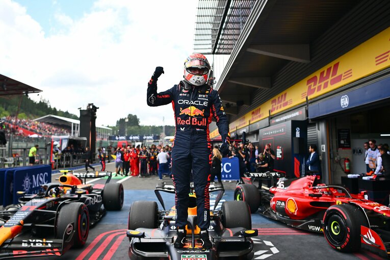 ベルギーGP決勝レースで1位フィニッシュしたフェルスタッペン　©Getty Images / Red Bull Content Pool