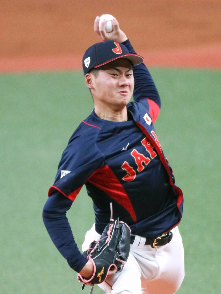 第2戦で力投した金丸夢斗　©︎JIJI PRESS