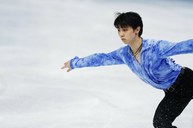 フェルナンデスが印象に残っているプログラムとして挙げた「パリの散歩道」（ソチ五輪SPの演技）　©JMPA