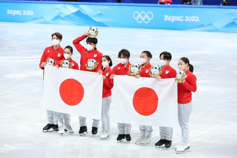 団体戦を2位で終えている日本。ただ、メダル授与式は延期となっている　©️Ryosuke Menju/JMPA