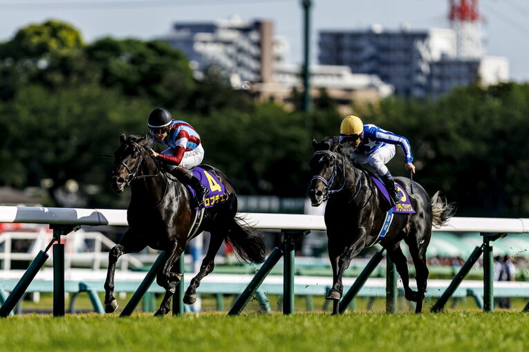 リアライズシリウスを差し返して突き放すロブチェン。好調な鞍上2人による迫力満点の叩き合いだった　©Kiichi Matsumoto