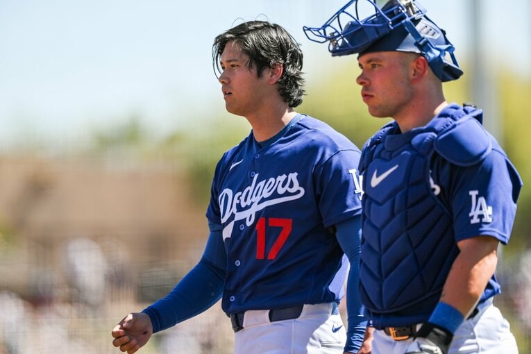 【Number現地撮影：大谷翔平の愛される日々】ドジャース再合流後の試合での大谷（写真は右に続きます）　©Nanae Suzuki