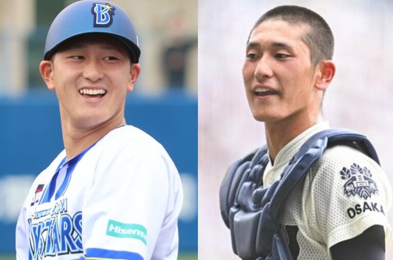大阪桐蔭高時代は春のセンバツで全国制覇…2022年のドラフト1位・横浜DeNAの松尾汐恩は3年目を迎えた今季、捲土重来を期している ／ photograph by (L)Fumi Sawai、(R)Nanae Suzuki