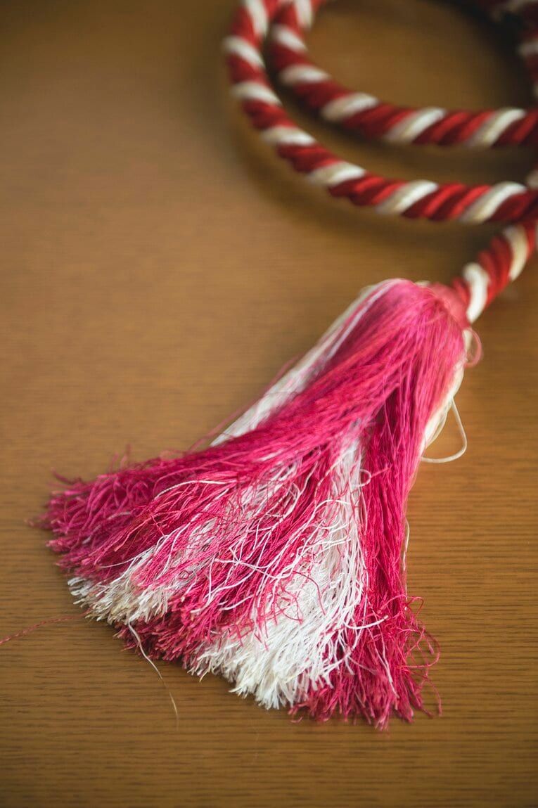 馬装のポンポン作りの練習台にしていたというレイの一部　©Wataru Sato