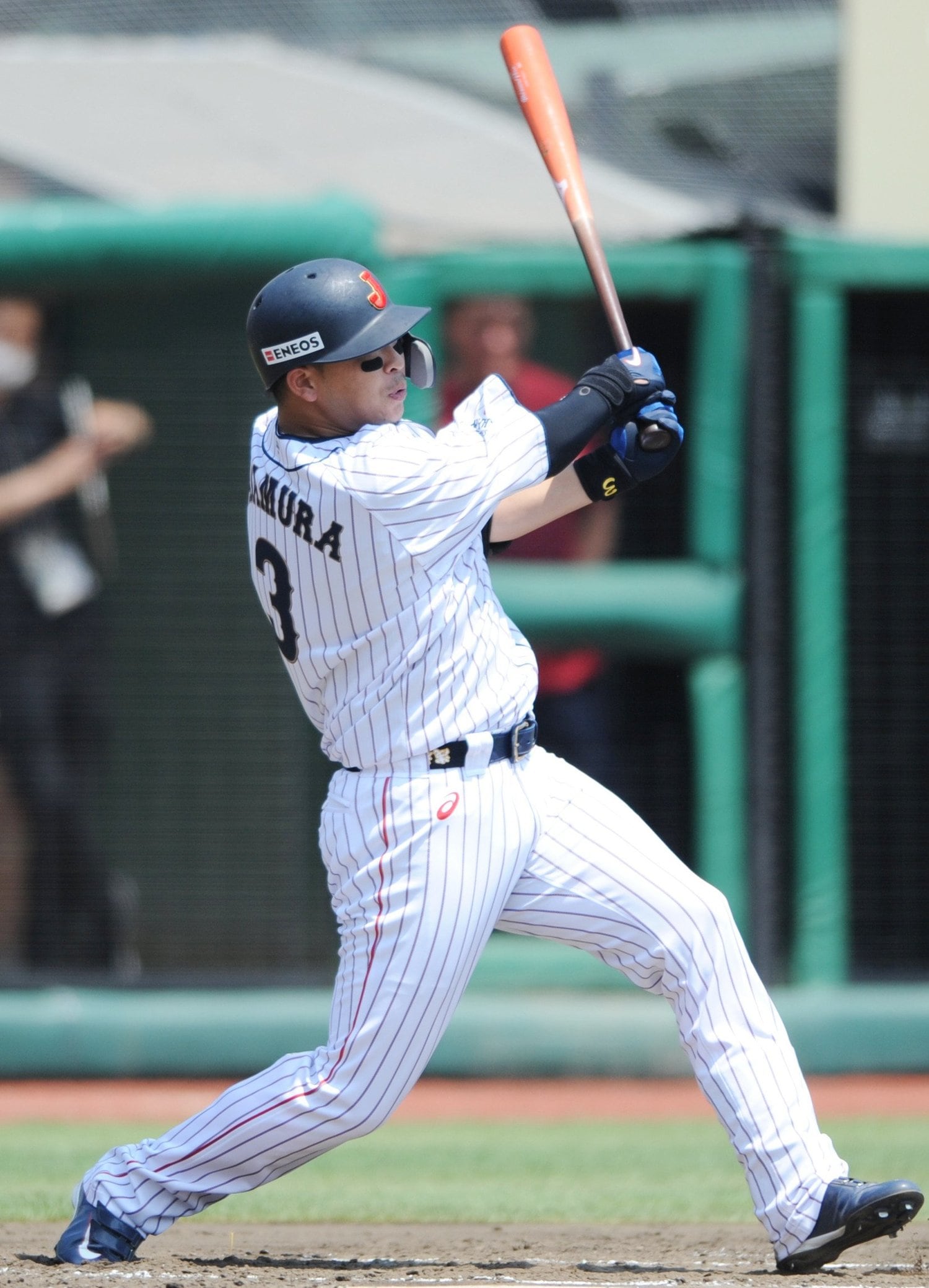 二塁打を放った浅村　(C)JIJI PRESS