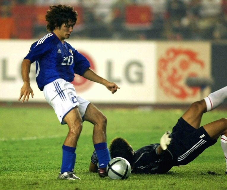 中国との決勝戦、玉田圭司が後半アディショナルタイムに決定的な3点目を奪った　©AP/AFLO