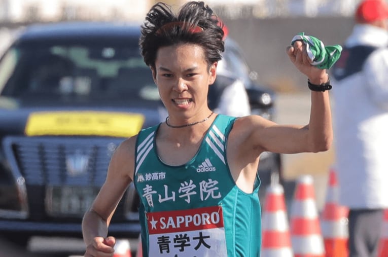 4年連続箱根駅伝を走った青学大・太田蒼生。写真の1年時から区間2位2回、区間賞2回と強さを見せ続けた ／ photograph by Sankei Shimbun