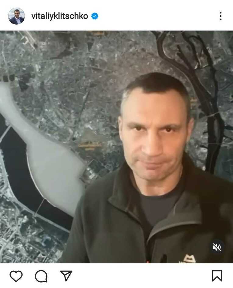 キエフ市長としてSNSで発信を続けるビタリ・クリチコ　※本人Instagramより