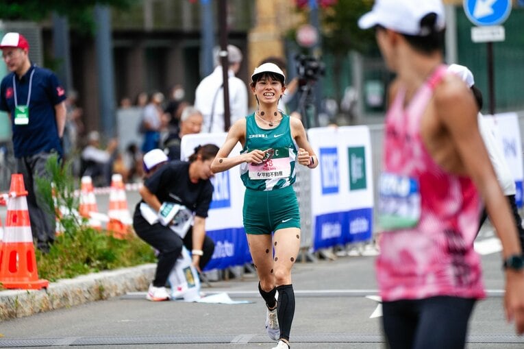 初マラソンとなった北海道マラソンで2位に入った不破　©Satoshi Wada