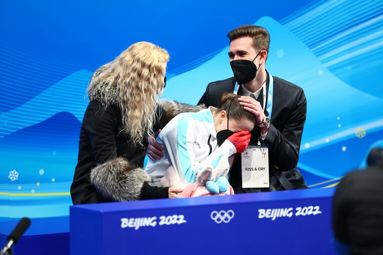 キスアンドクライで点数が発表され「4位」とわかると、泣き崩れた　©️Ryosuke Menju/JMPA