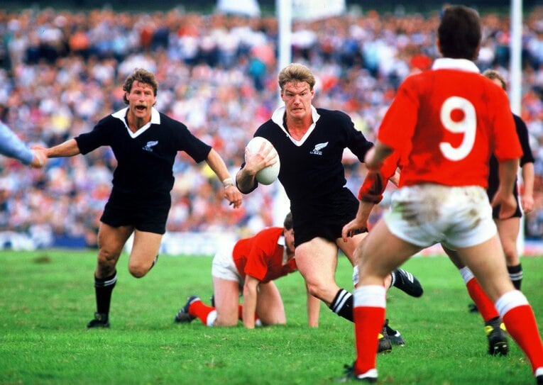 現役時代のジョン・カーワン（1987年ラグビーW杯準決勝・ニュージーランドvsウェールズ）©︎Kazuhito Yamada