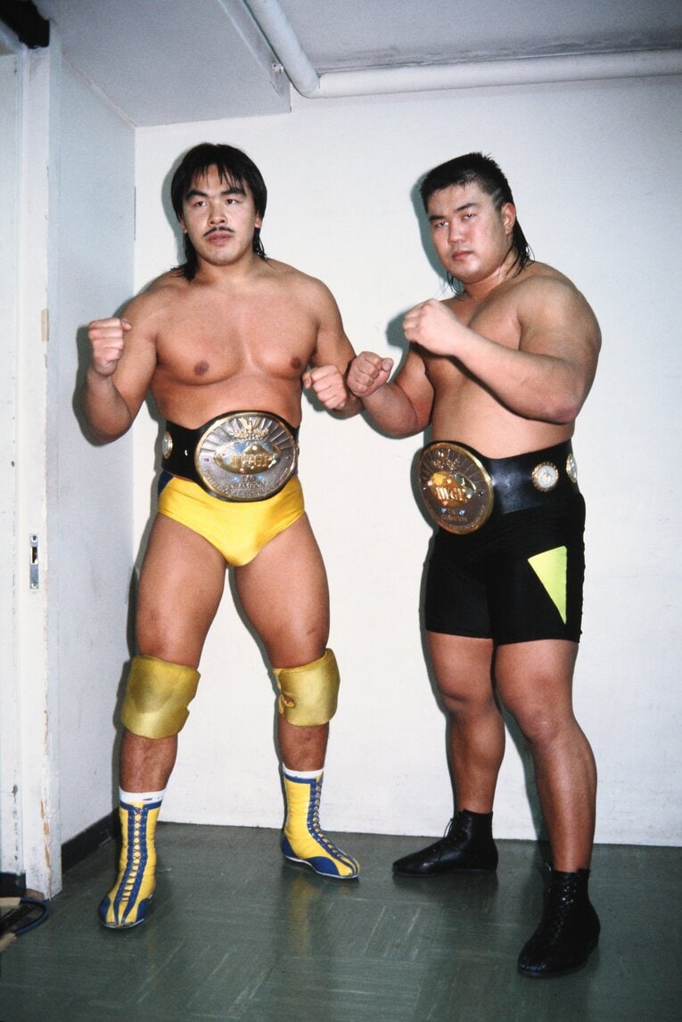 馳浩・佐々木健介 ／ photograph by AFLO