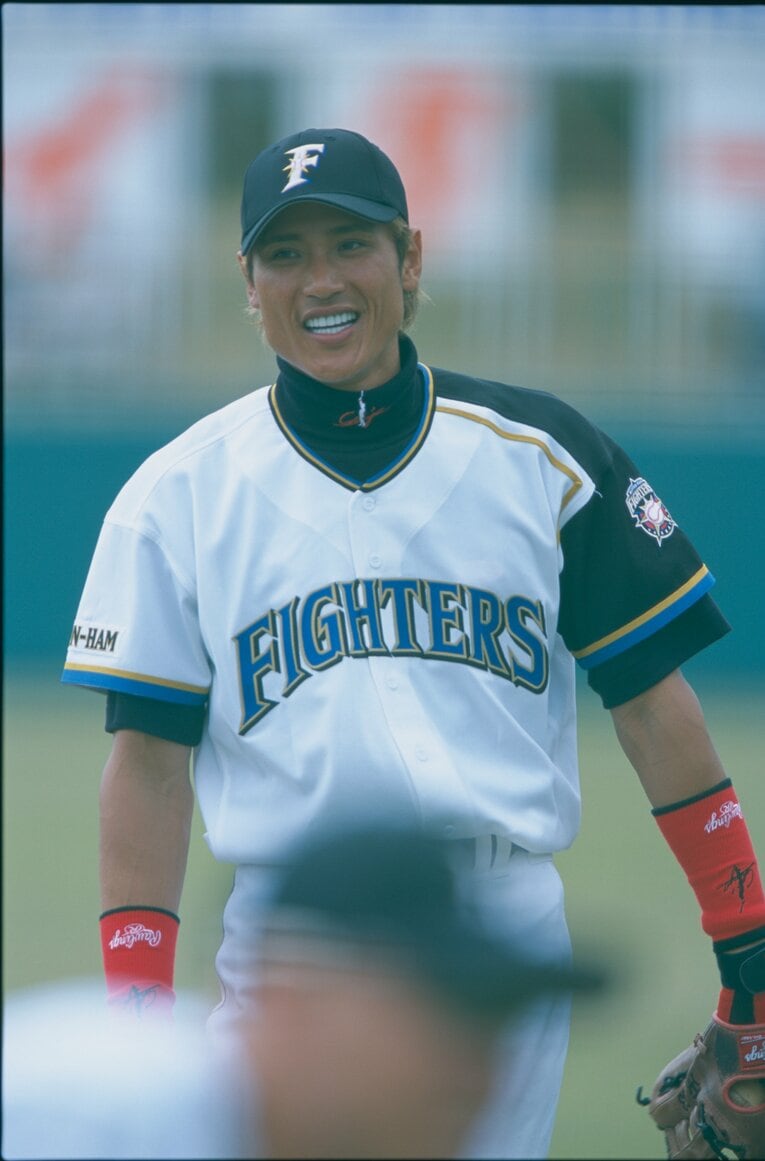 ファイターズ時代の新庄　©BUNGEISHUNJU