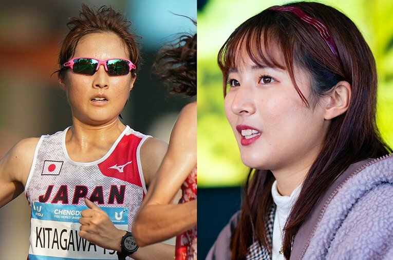 全日本大学女子駅伝ではアクシデントもあり14位となった大阪芸大の主将・北川星瑠（4年）のインタビュー ／ photograph by L)AFLO、R)Takuya Sugiyama