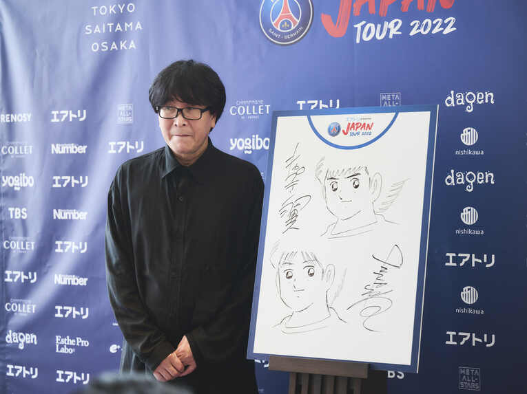 7月19日のレセプションパーティーには『キャプテン翼』の高橋陽一先生も登場　©Yuki Suenaga