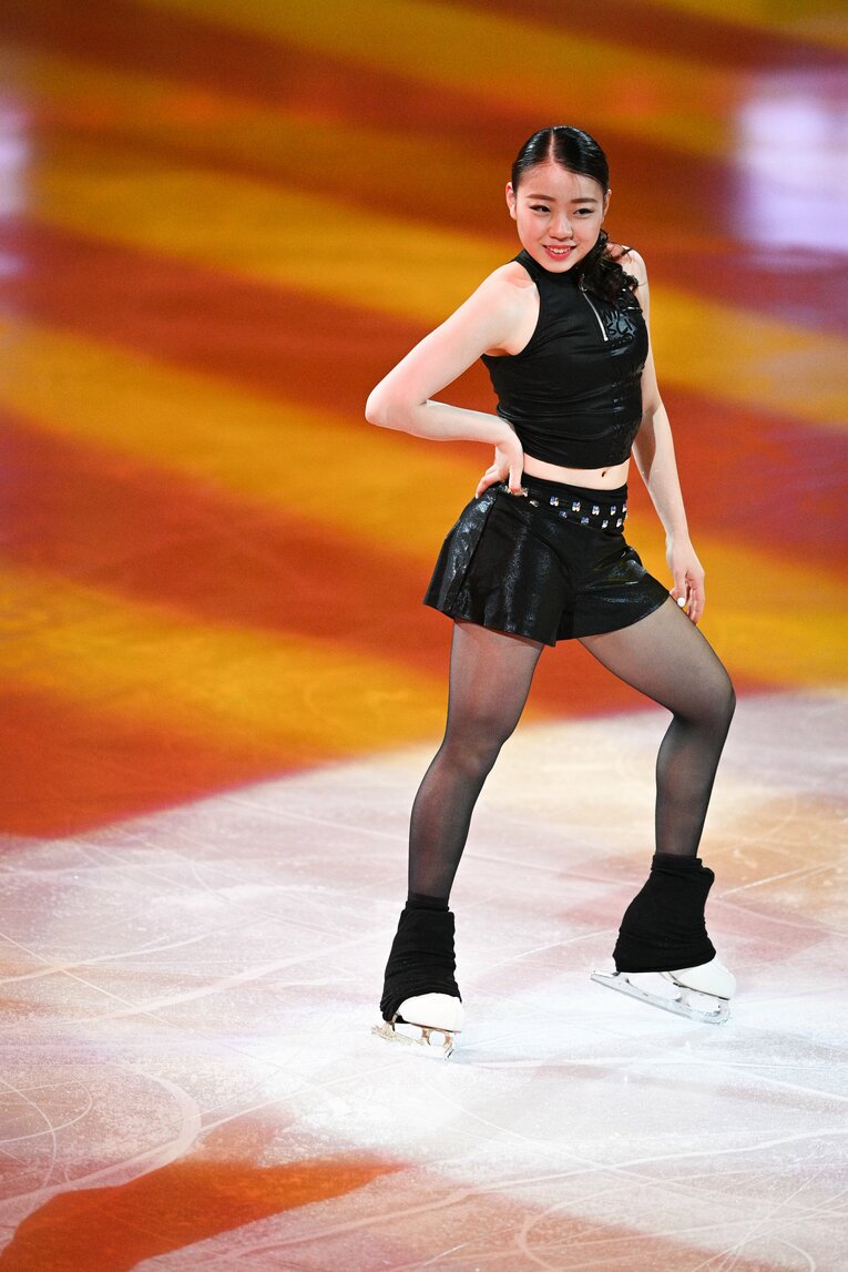 世界選手権で演技を行う紀平