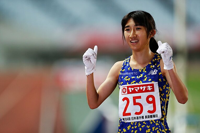 廣中とのデッドヒートを制し、東京五輪の出場権を獲得した田中希実 ／ photograph by Takao Fujita