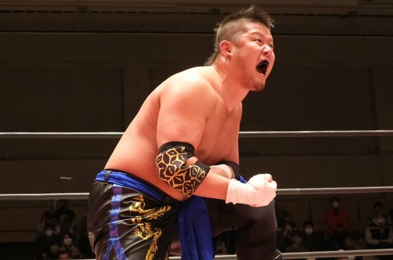 自身のデビュー10周年大会のメインにて野村卓矢と対戦した橋本大地 ／ photograph by Norihiro Hashimoto