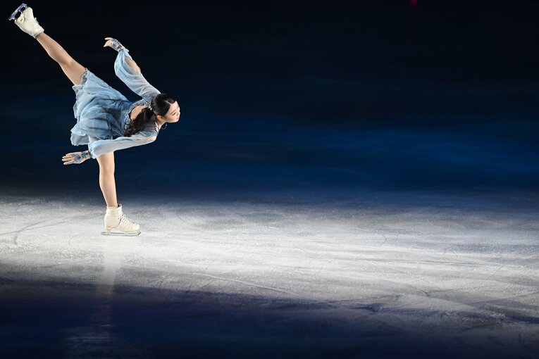 今年4月上旬、スターズ・オン・アイス大坂公演で演技を披露する紀平　©Asami Enomoto