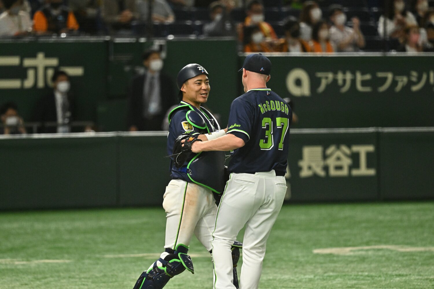 5月3日に復帰した中村悠平。以降、ヤクルトは交流戦まで11勝5敗1分と好調　©Hideki Sugiyama