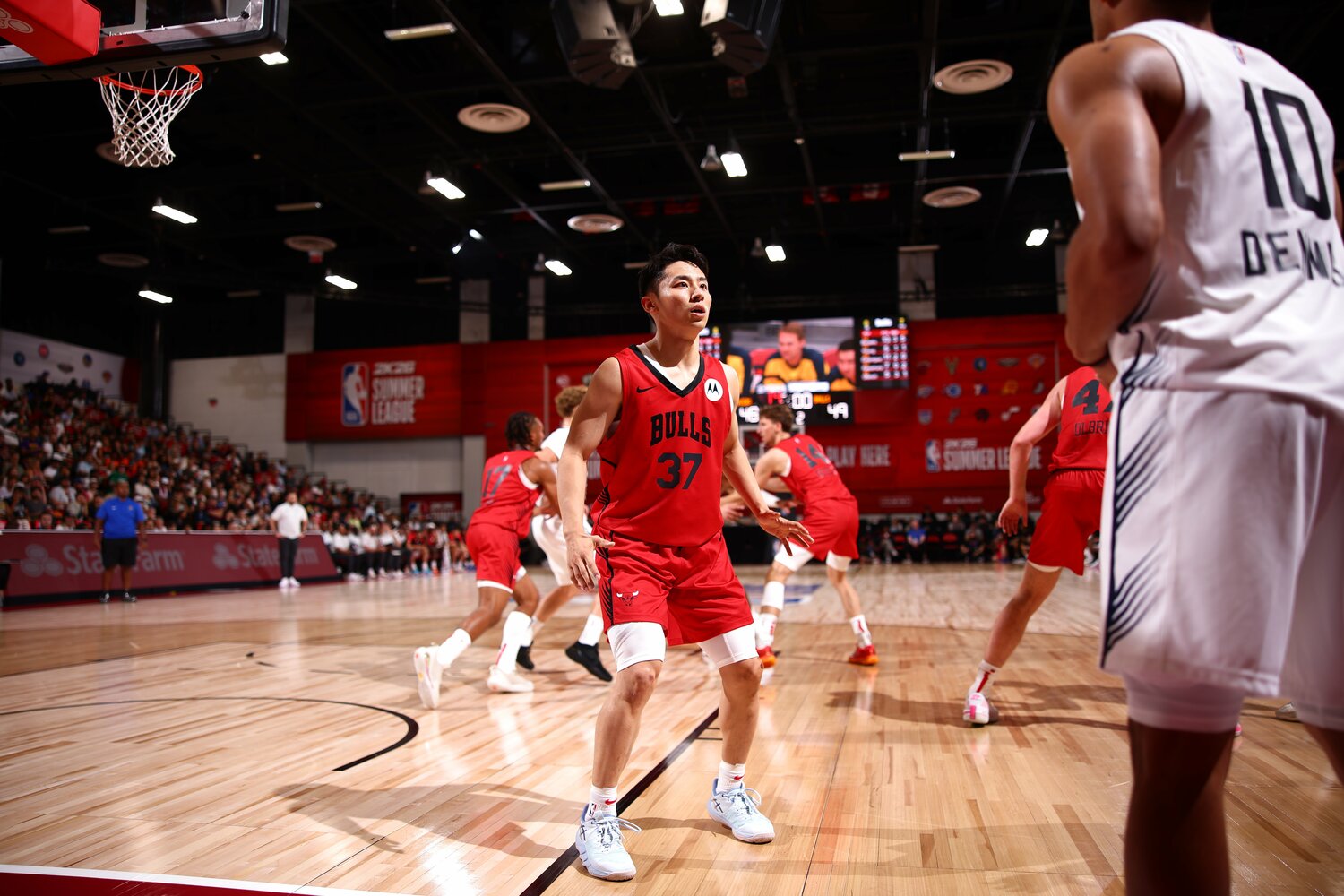 ペイサーズ戦では吉本コーチの助言を活かした©︎Zach Beeker/NBAE via Getty Images