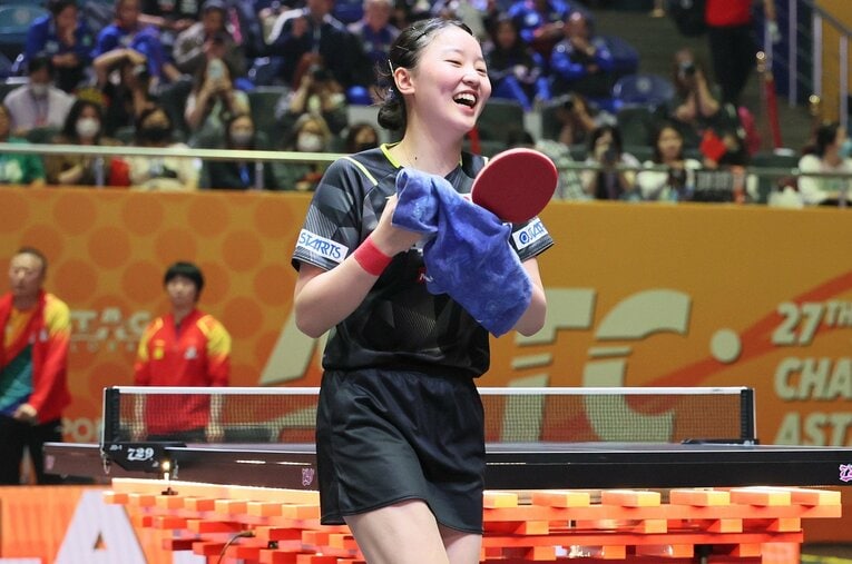 アジア選手権での“中国撃破”の立役者となった張本美和（16歳） ／ photograph by Getty Images