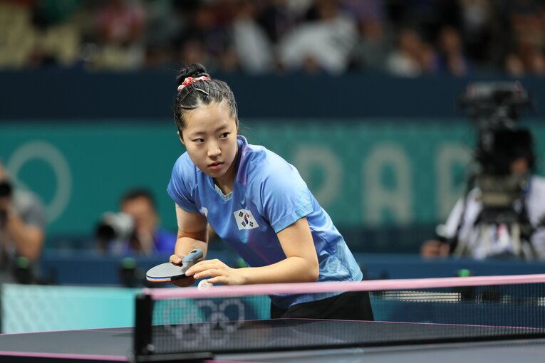 女子シングルスでは惜しくも早田ひなに敗れてメダルを逃したシン・ユビン（20歳）　©︎Kaoru Watanabe/JMPA